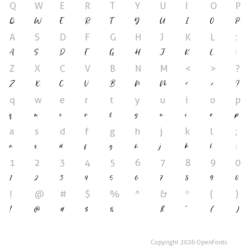 Character Map of Brother Time Regular