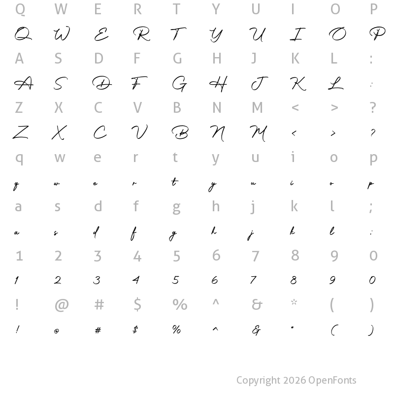 Character Map of Brotherland Signature Bold