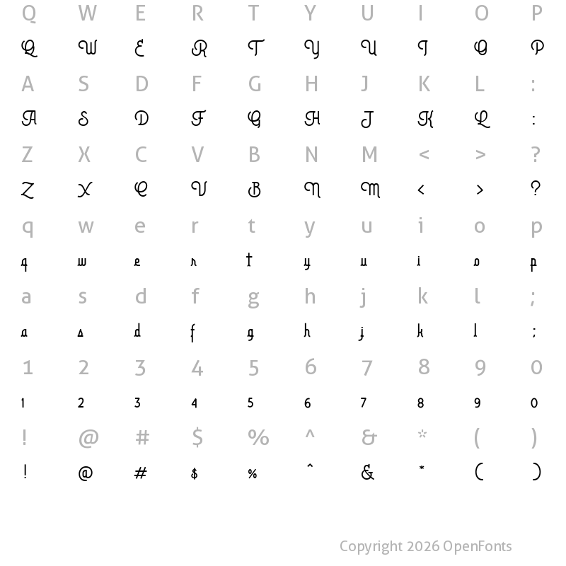 Character Map of Brotherline Regular