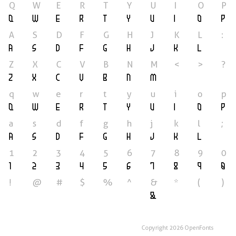 Character Map of BROWNIEregular Bold