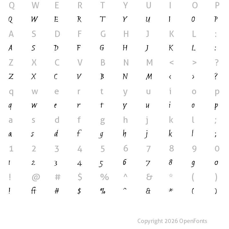 Character Map of Brubeck AH Regular