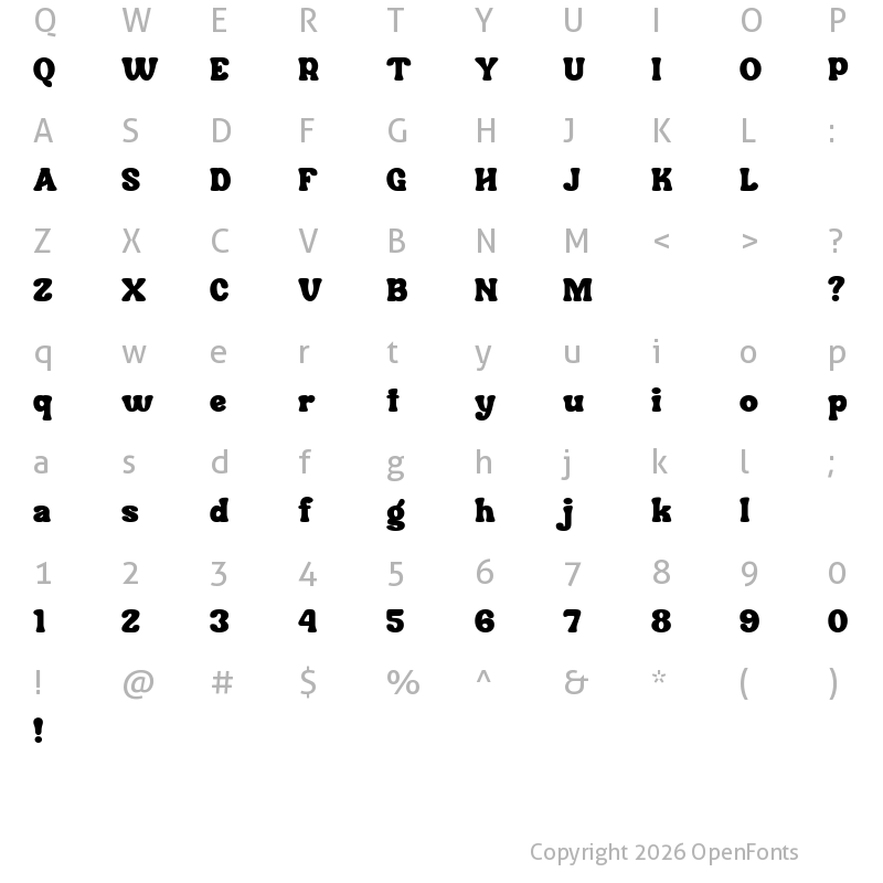 Character Map of Brugty DEMO Regular