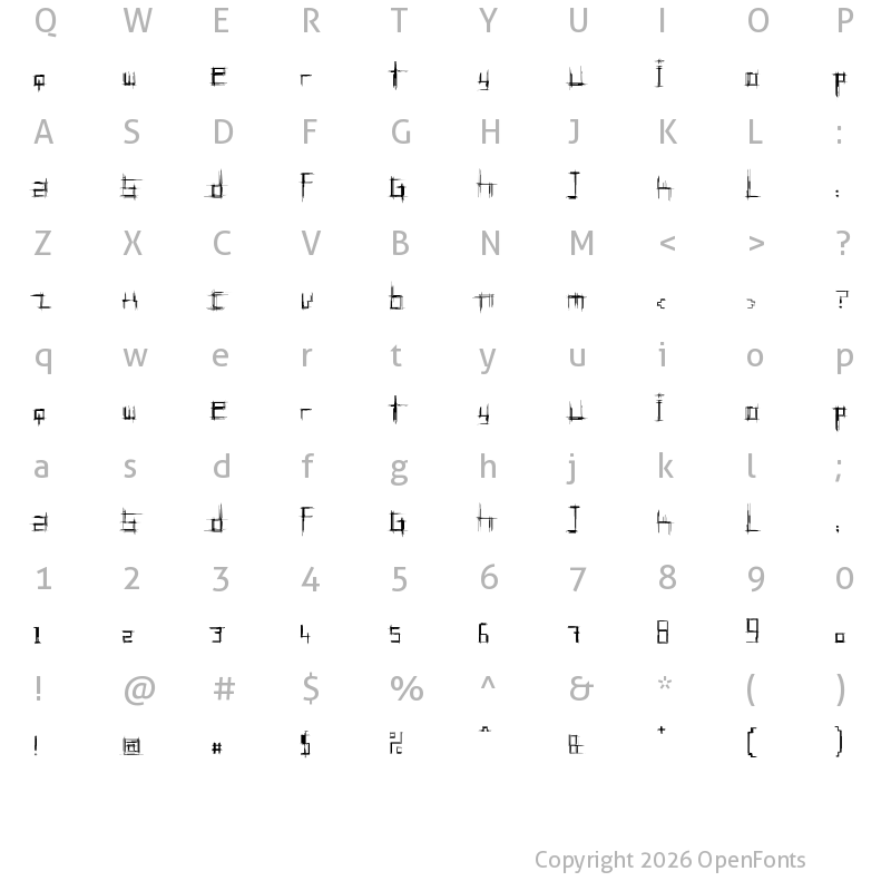 Character Map of Bruised Five