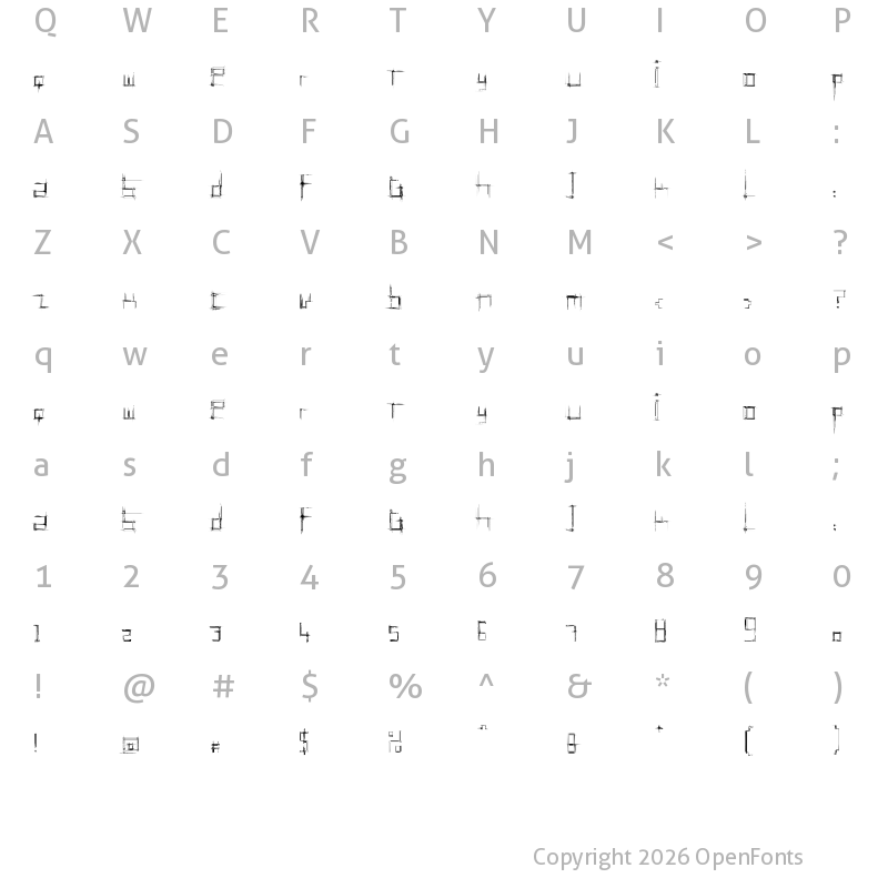 Character Map of Bruised Zero