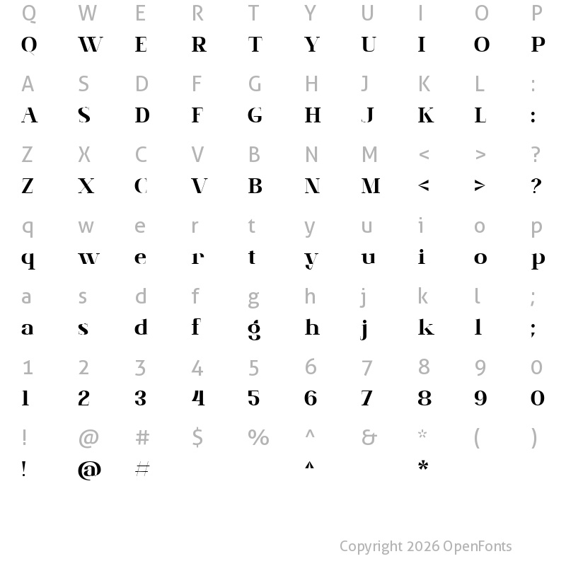 Character Map of Brume Matinale Regular