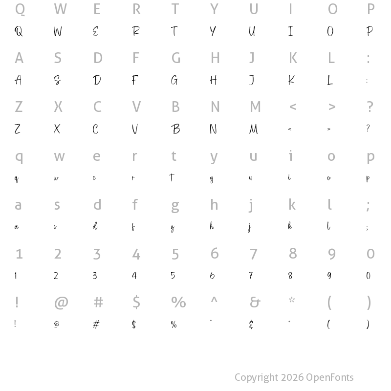 Character Map of Brush Khalifa Regular