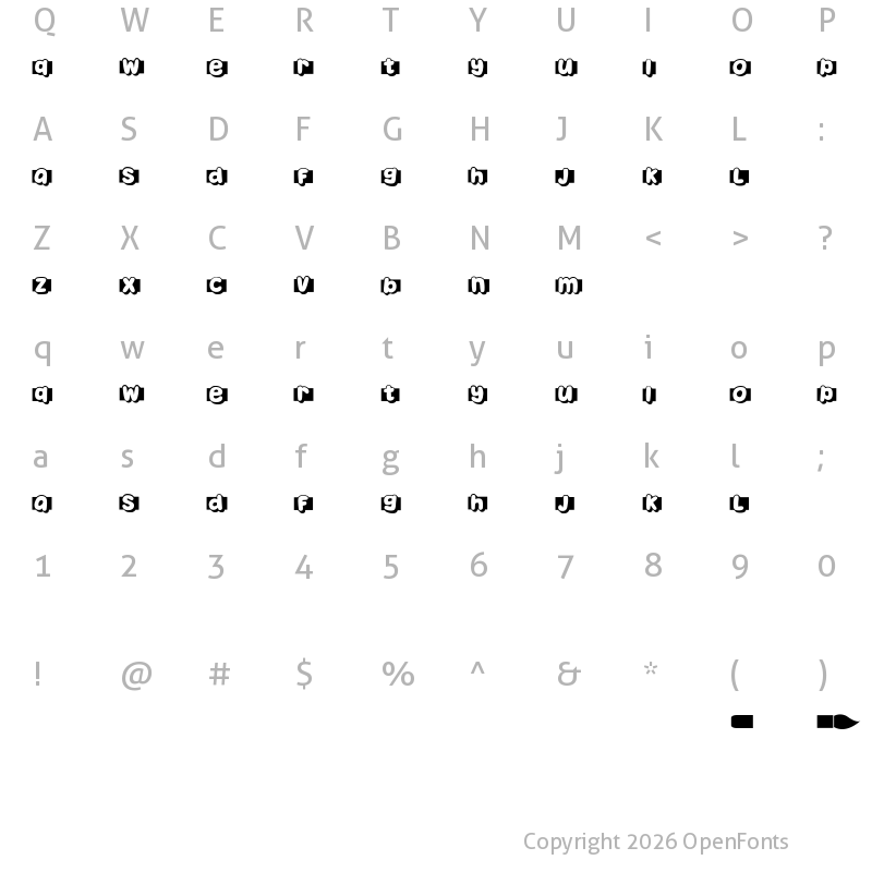 Character Map of Brush Regular