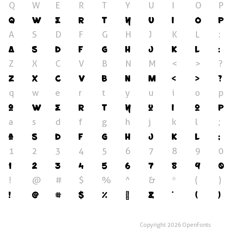 Character Map of Brushboy Regular