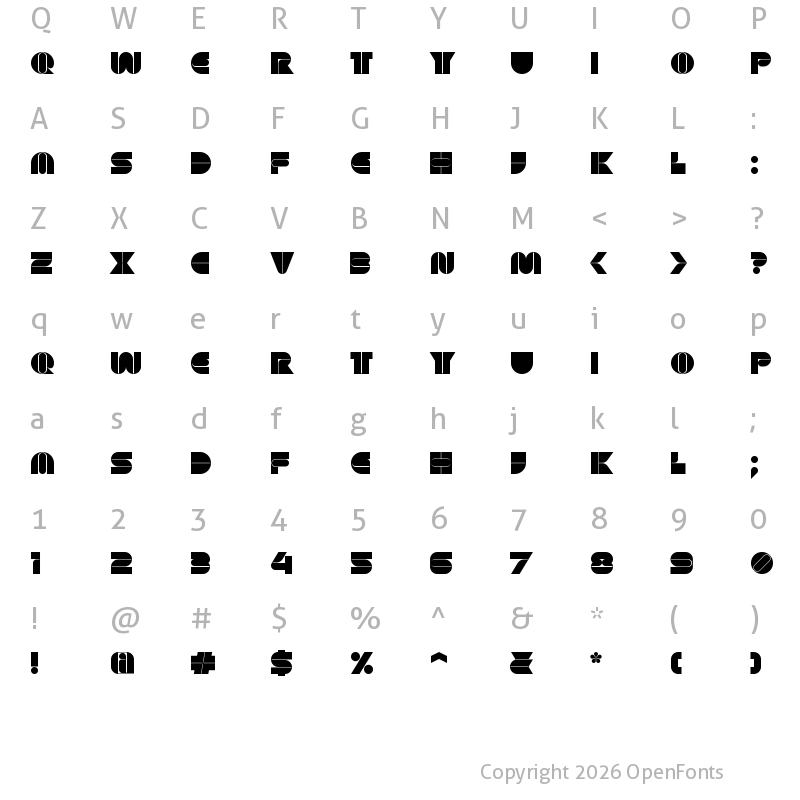 Character Map of BT Super Eighty