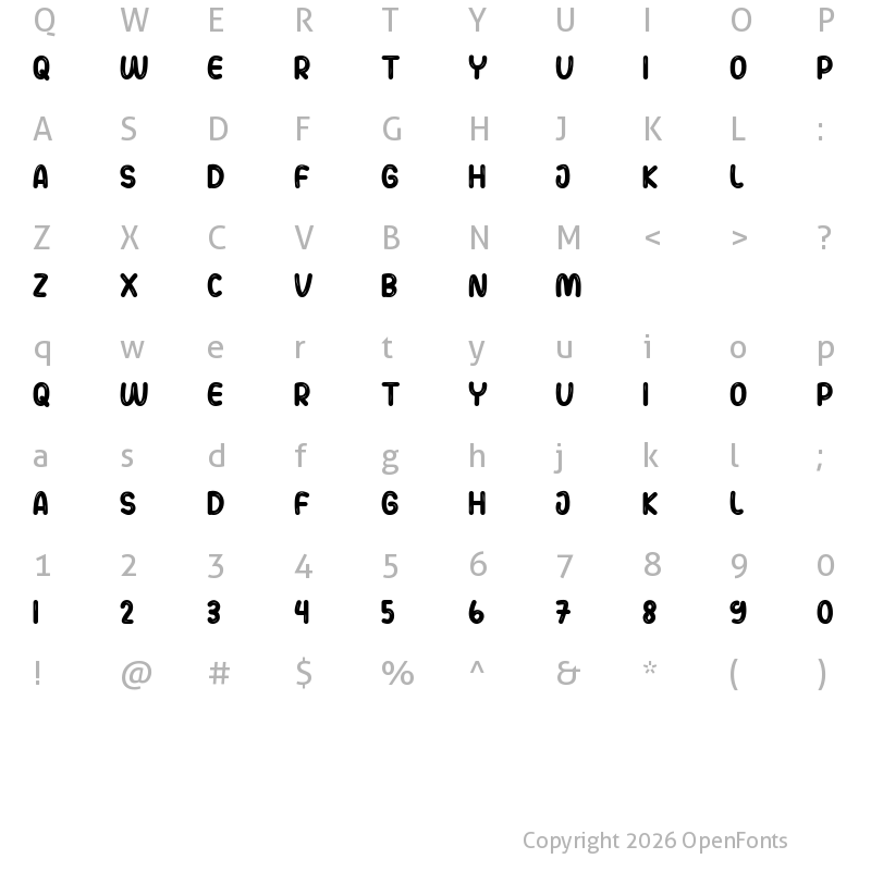 Character Map of Bualons Regular