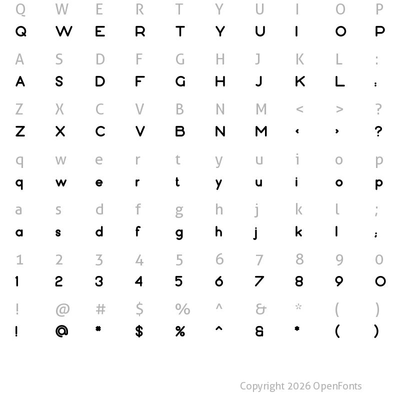 Character Map of Bubbble Gum Black