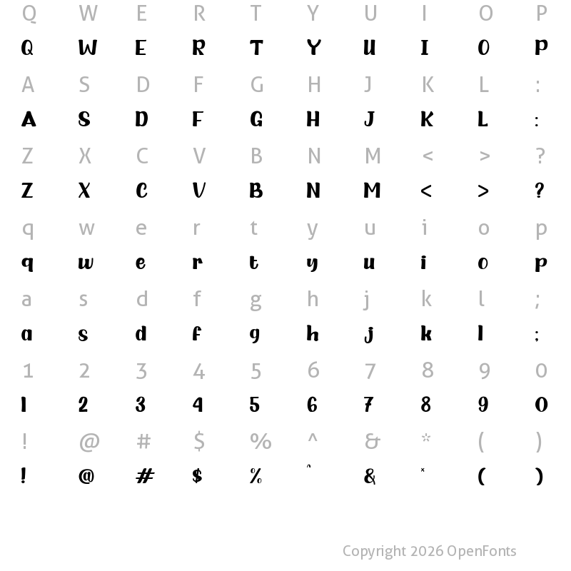 Character Map of Bubble Jelly Regular