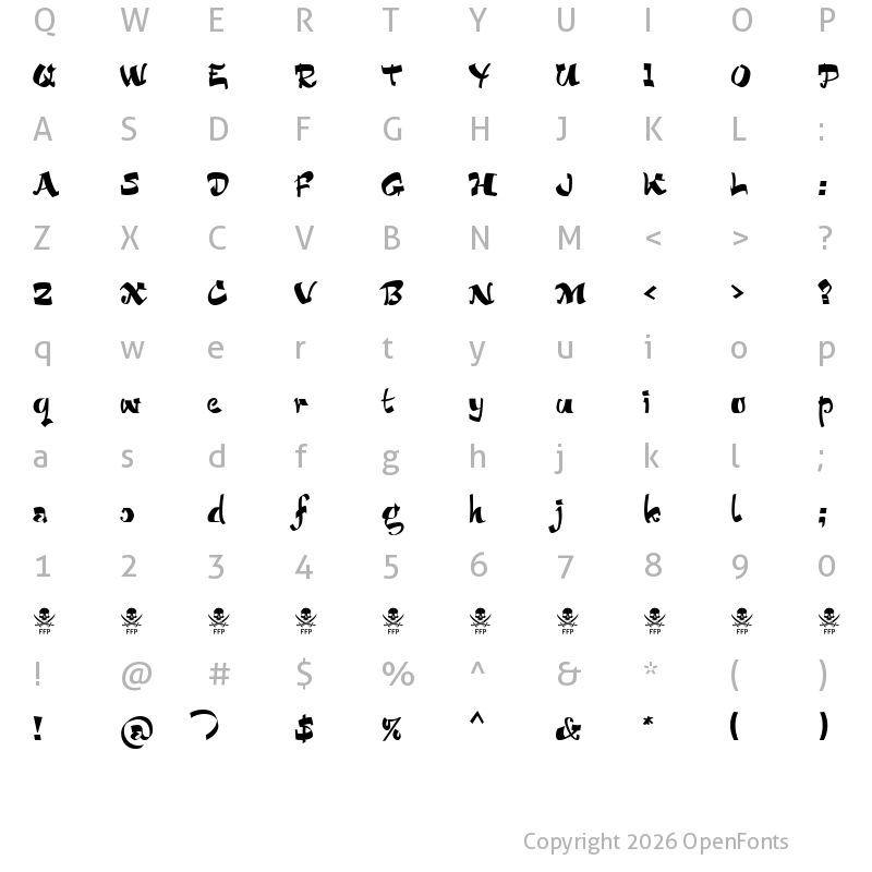 Character Map of Bucanera FFP