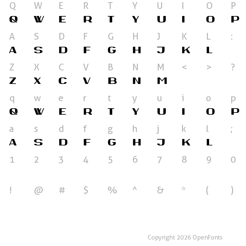 Character Map of Bucato Regular