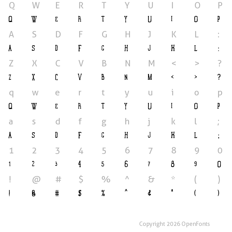 Character Map of Buenavista Regular