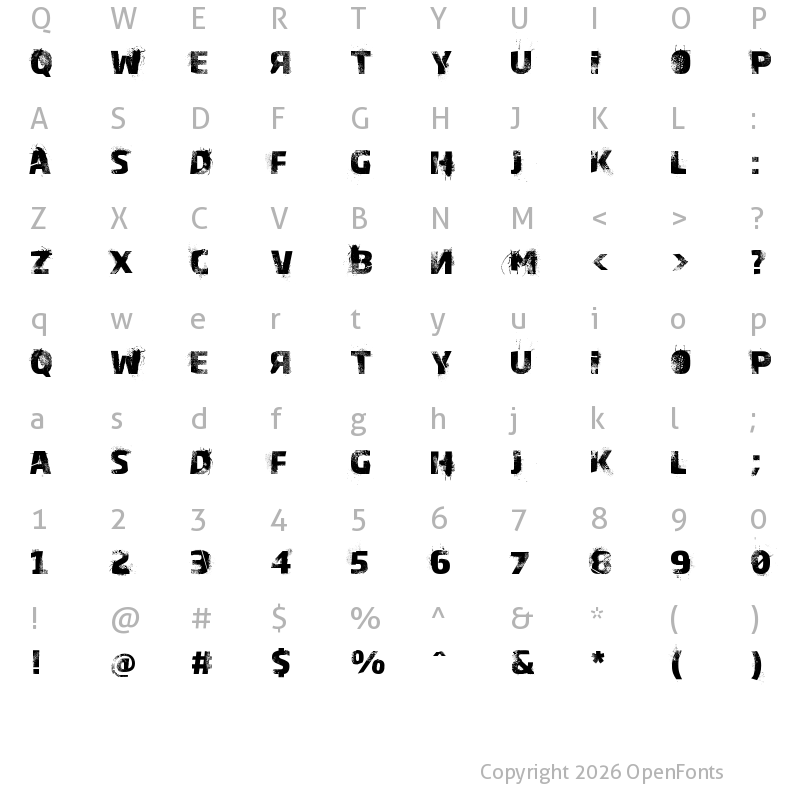 Character Map of Bugeater Regular