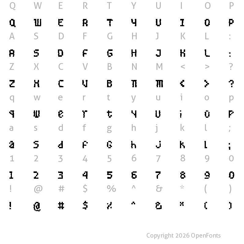 Character Map of BuggedBit Medium