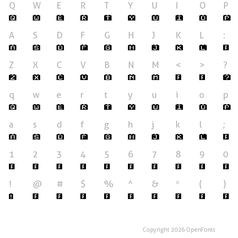Character Map of Building Blocks Regular