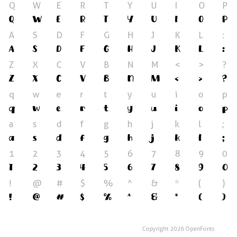 Character Map of Buk Judes Regular