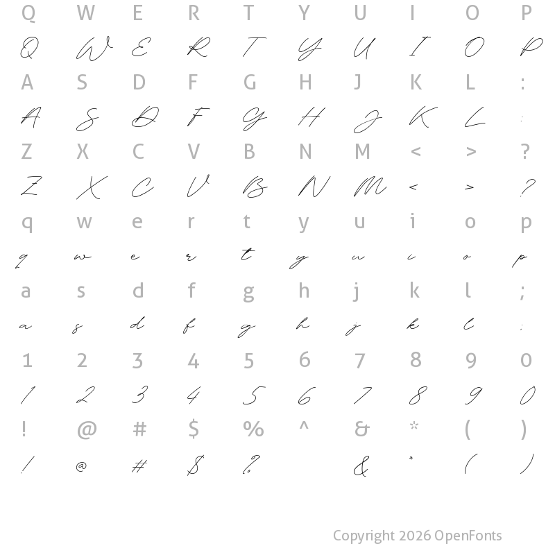 Character Map of Bulgary Rose Regular