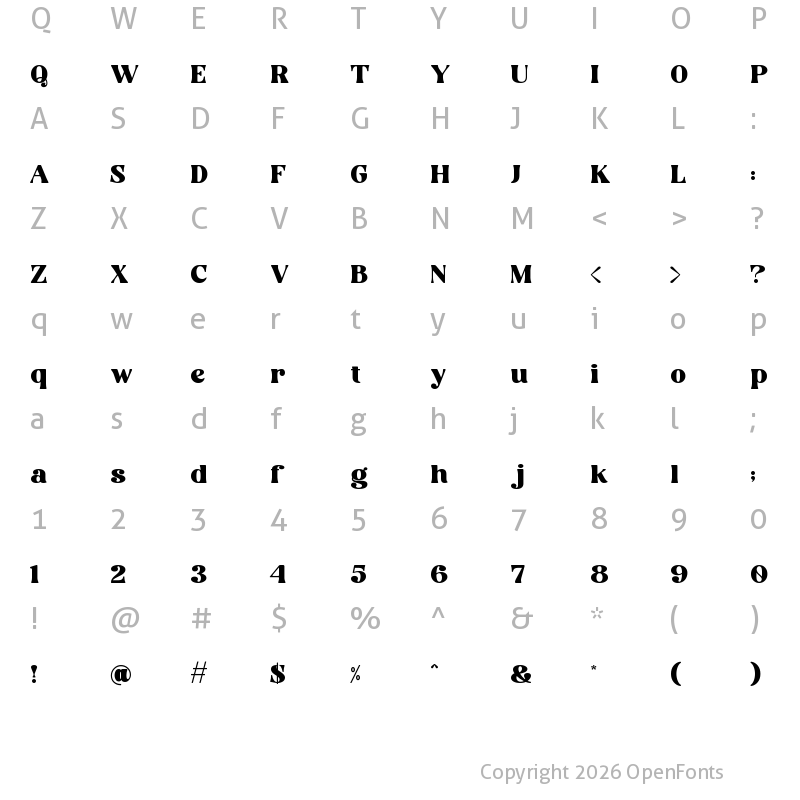 Character Map of Bulgei Regular