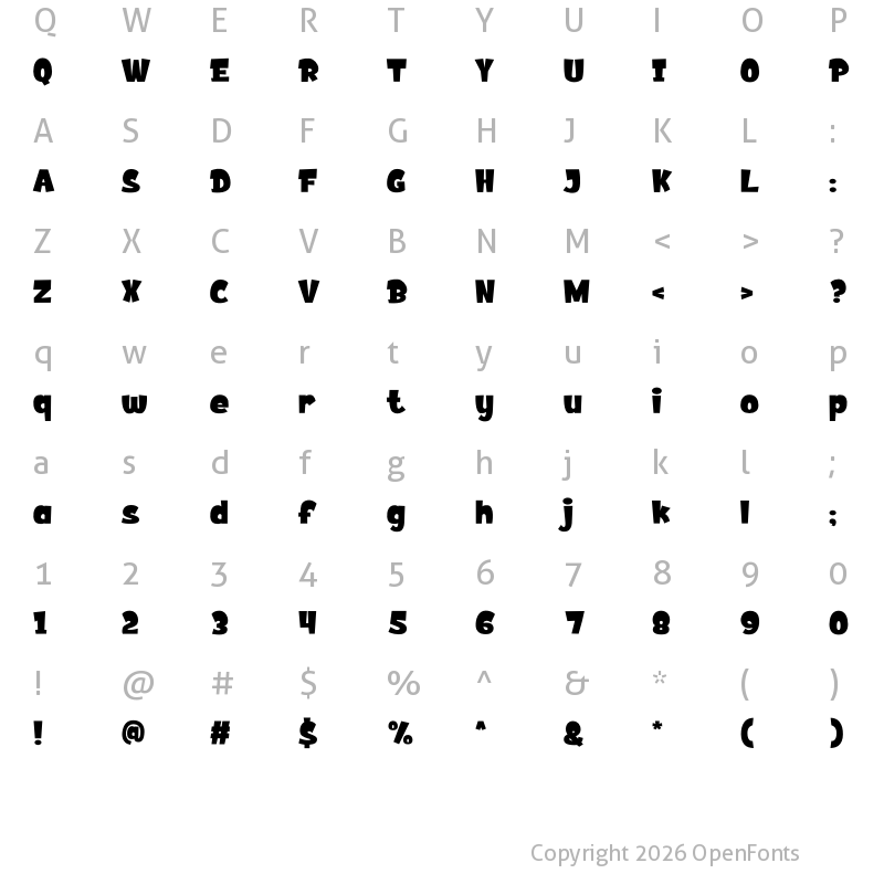 Character Map of BULGOGI Regular