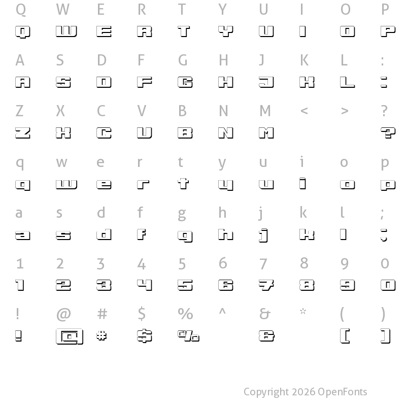 Character Map of Bulksans 3D