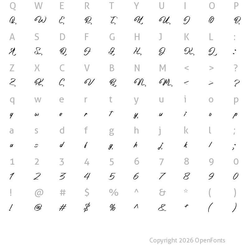 Character Map of Bunga Rayalli Regular