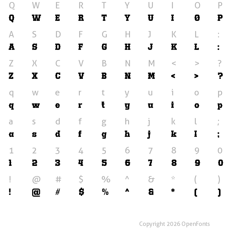 Character Map of Burgeon Regular