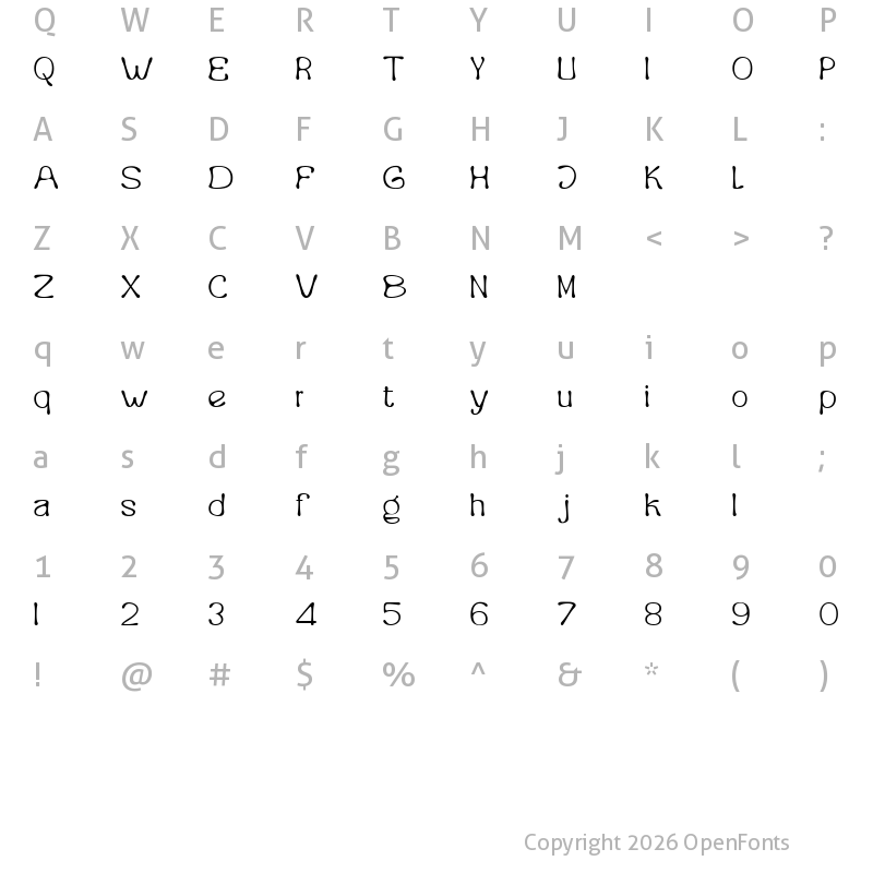 Character Map of Burkey Extra Light