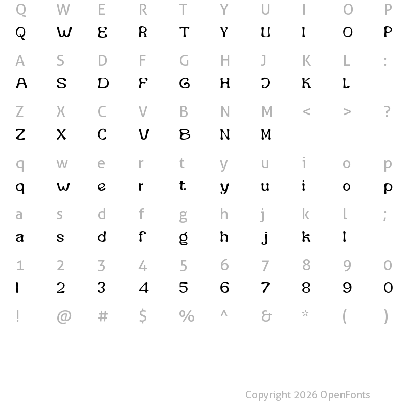 Character Map of Burkey Regular