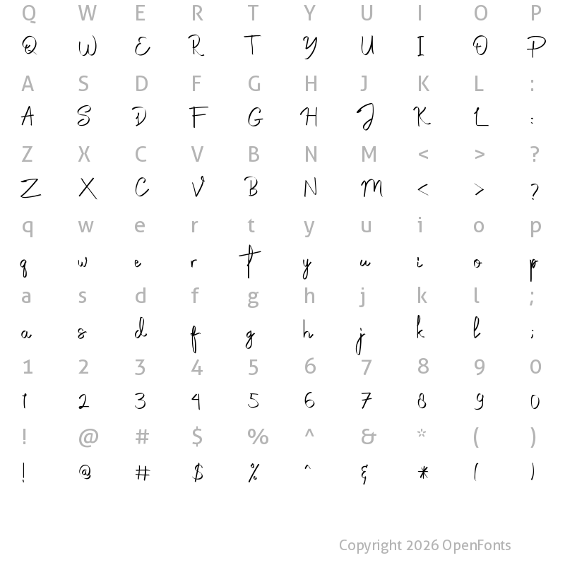 Character Map of Burlington Regular