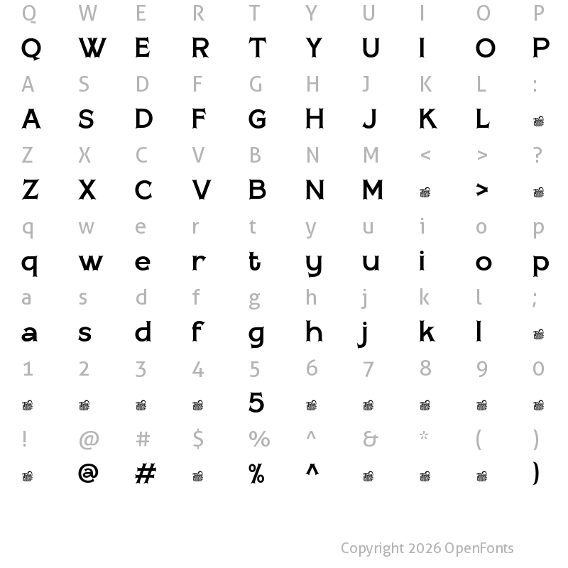 Character Map of BUROEK Trial Regular