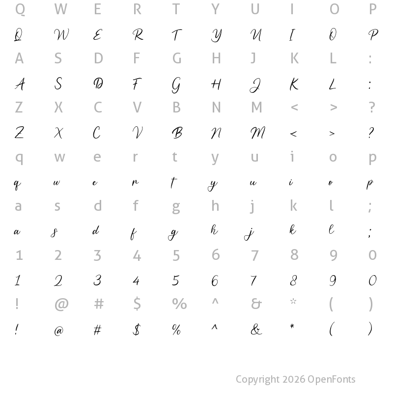 Character Map of Butter Cup Regular
