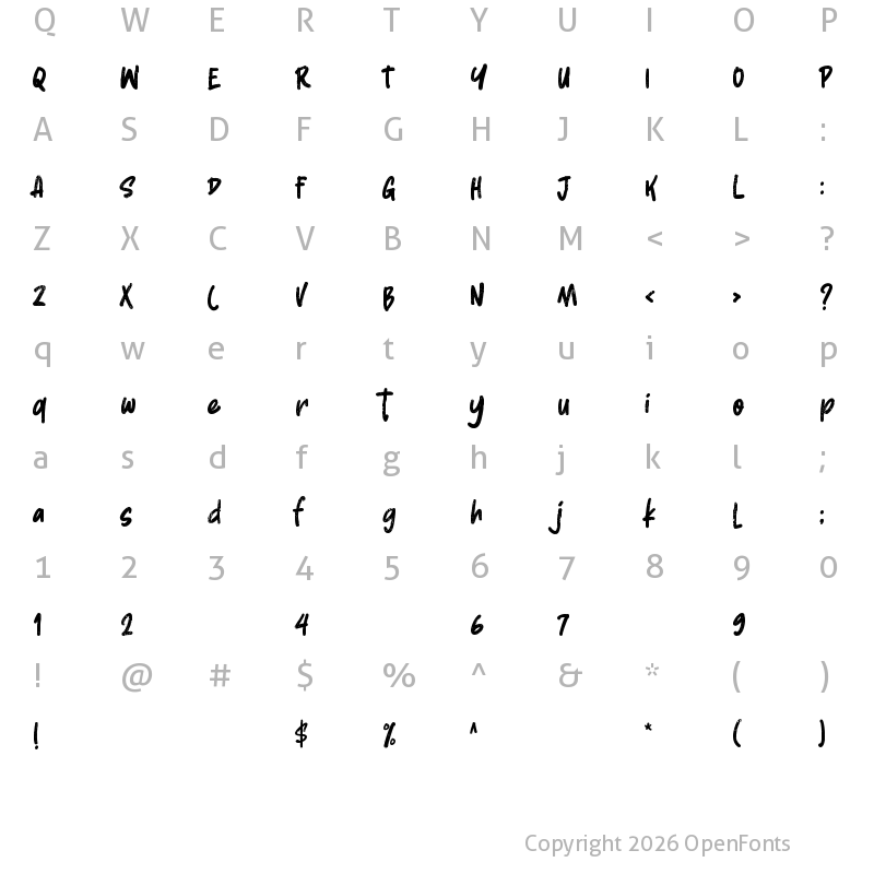 Character Map of Butter Press Regular
