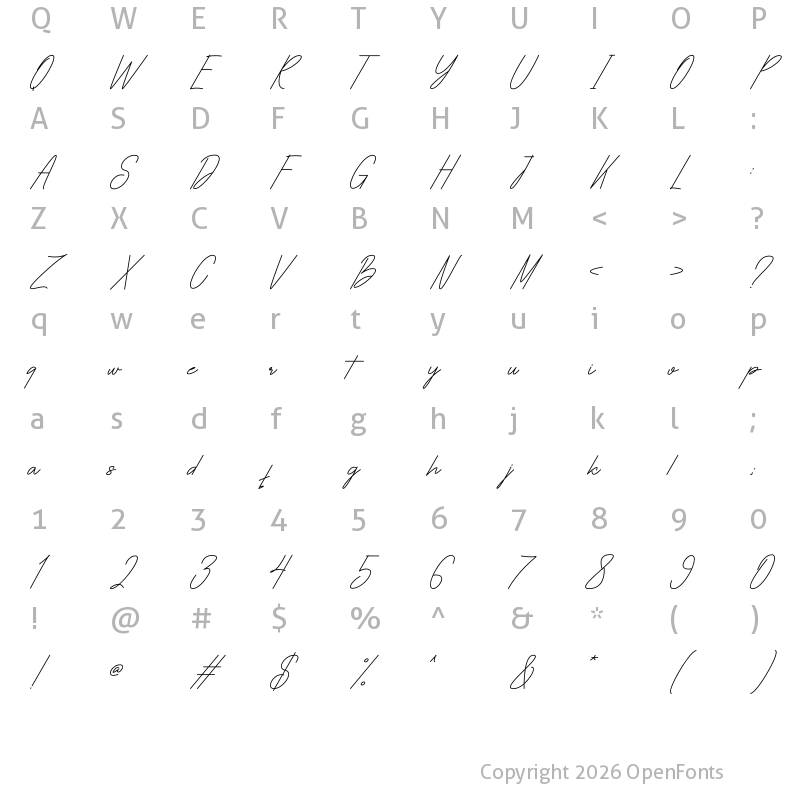 Character Map of Butterfloo Regular