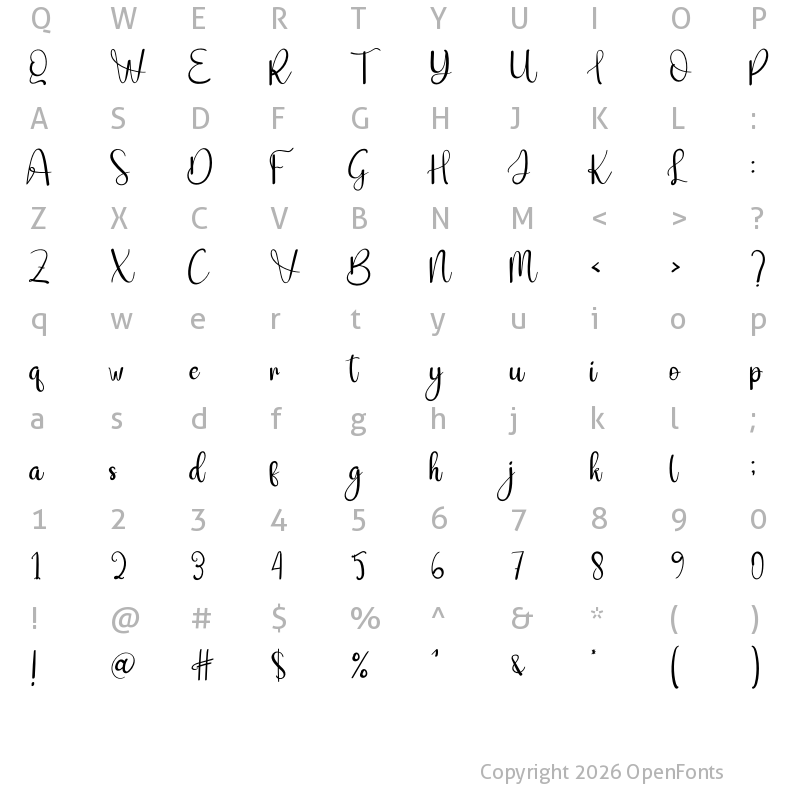 Character Map of Butterfry Regular