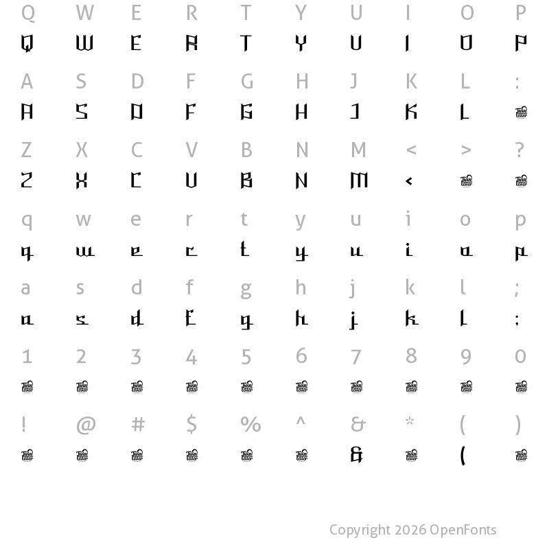 Character Map of Buwah Regular