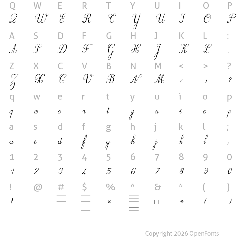 Character Map of BV_Rondes_Ital Italic