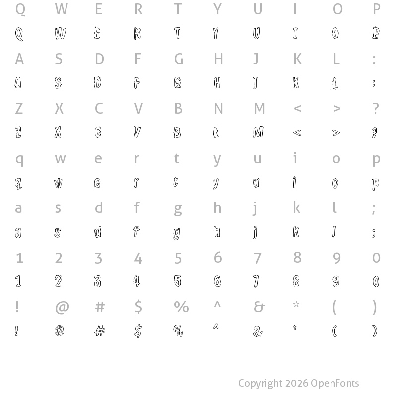 Character Map of BwheroGreeZero Regular