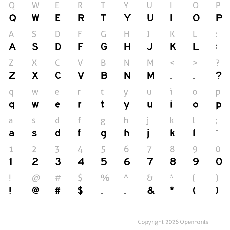 Character Map of BywayE Regular