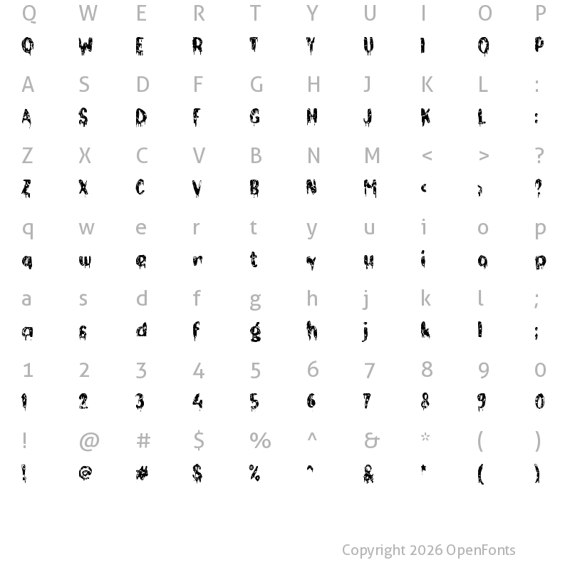 Character Map of c Caos Kecap Regular