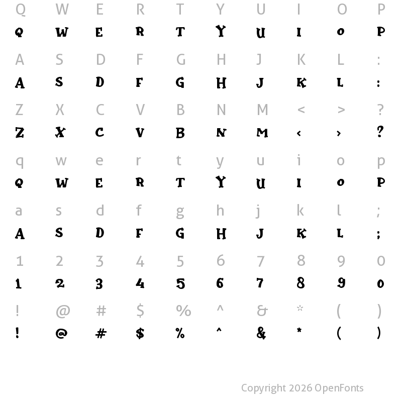 Character Map of c Cari Pakpol Regular
