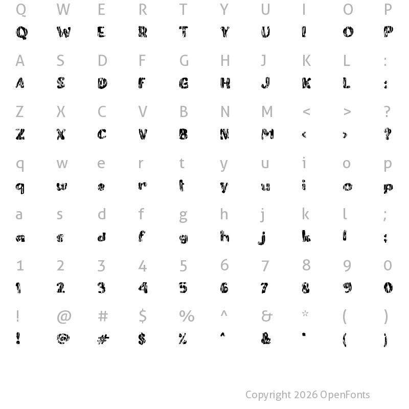 Character Map of c Cengkar Regular