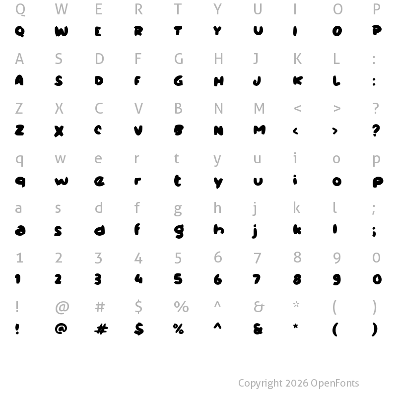 Character Map of c Cerah Ceria Regular