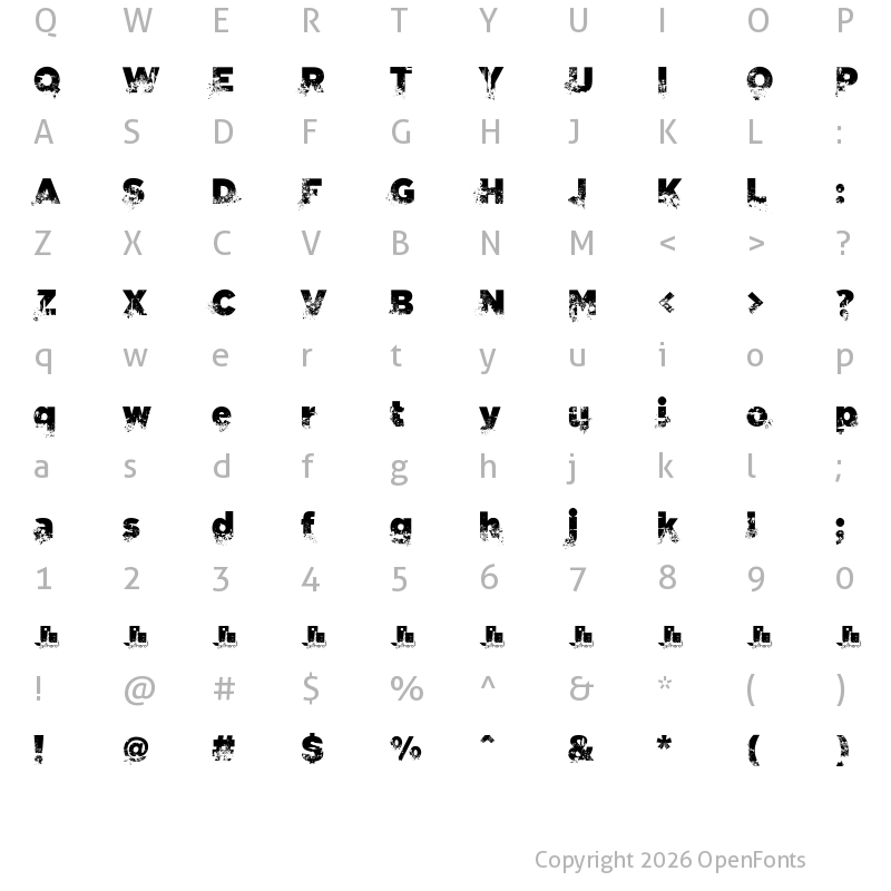 Character Map of C.A. Gatintas Regular