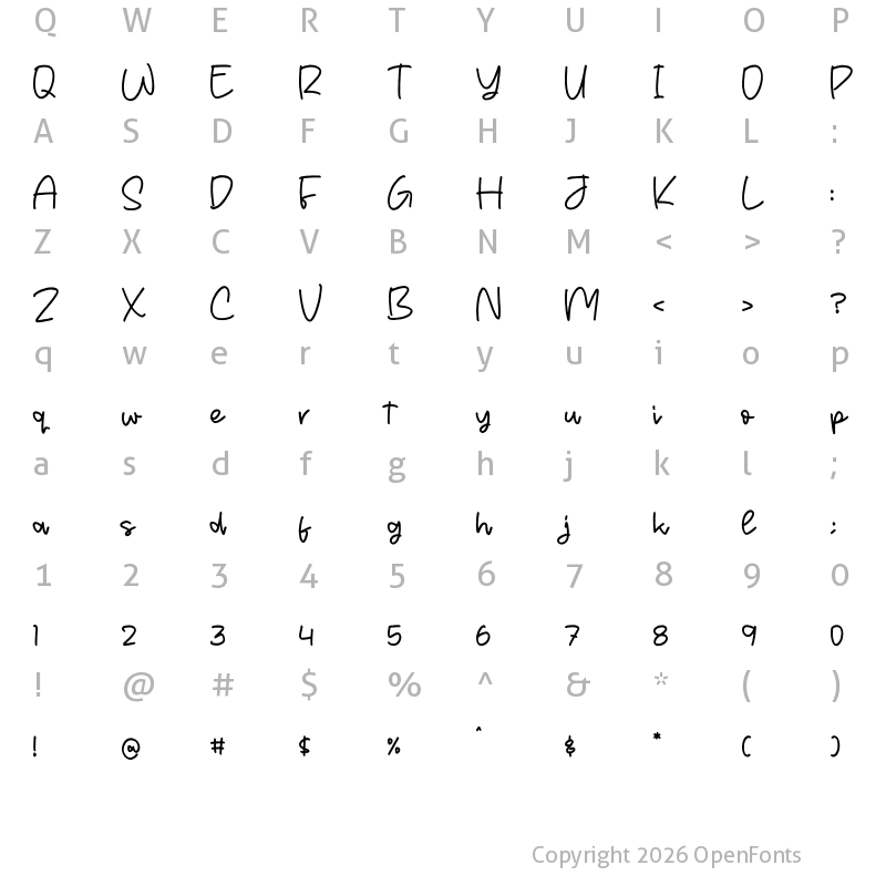 Character Map of Caballeon Regular