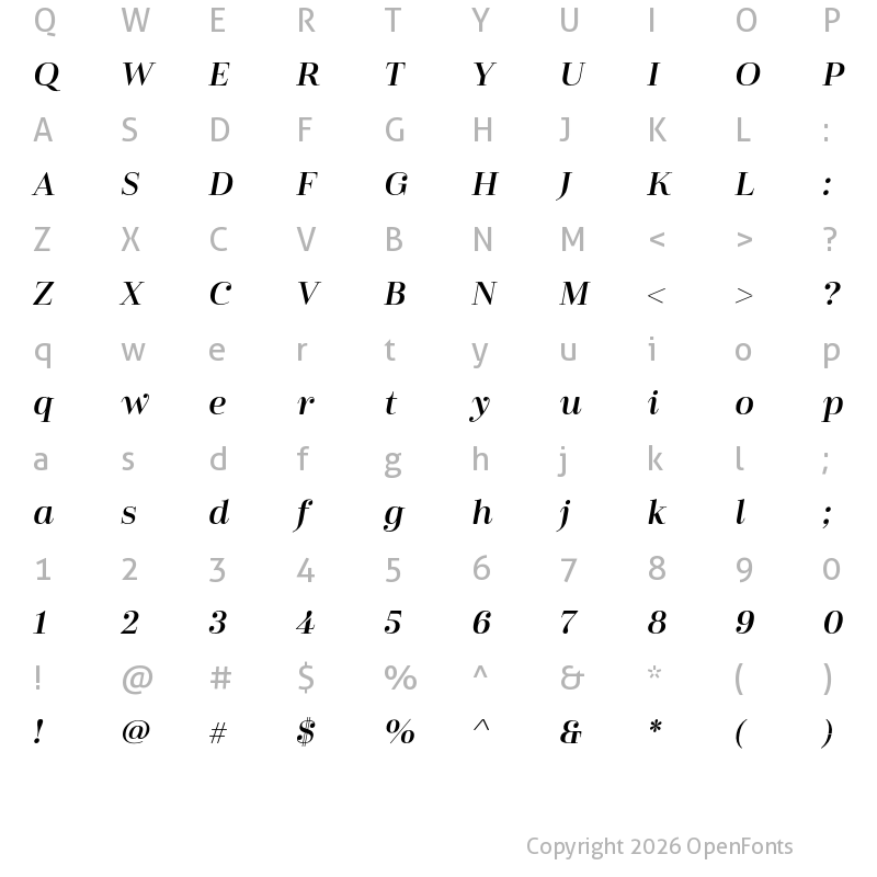 Character Map of Cabrito Didone Ext Demi It