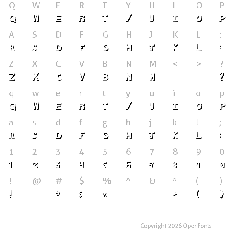 Character Map of cachetona llena