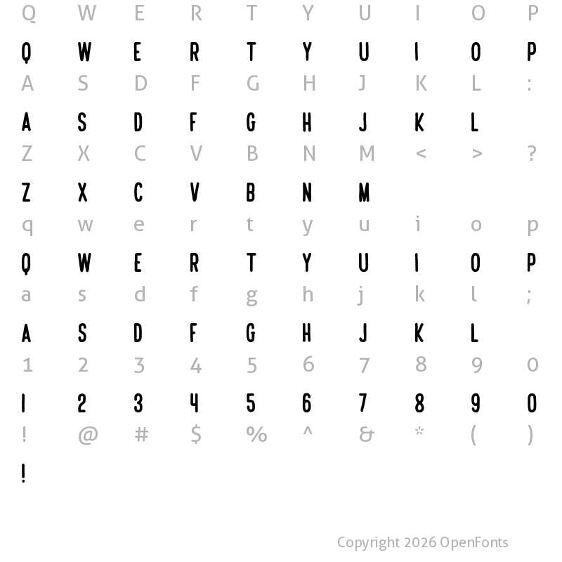 Character Map of Cafe Francoise Regular